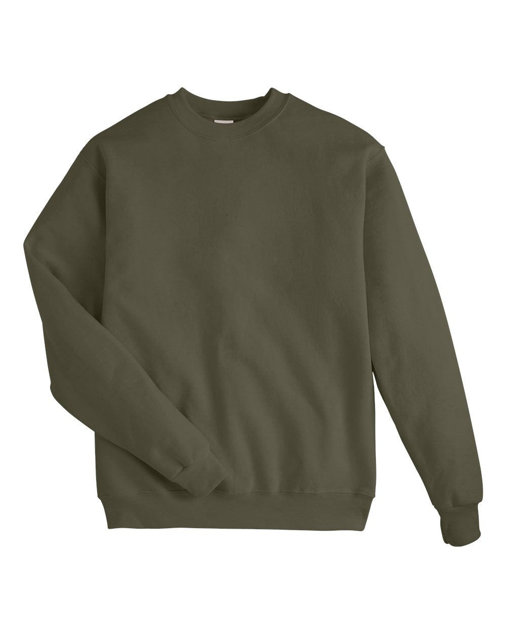 Hanes P160 - Unisex EcoSmart® Crewneck Sweatshirt — Fatigue Green (flat)