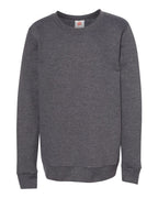 Hanes P360 - Youth EcoSmart® Crewneck Sweatshirt — Charcoal Heather (flat)