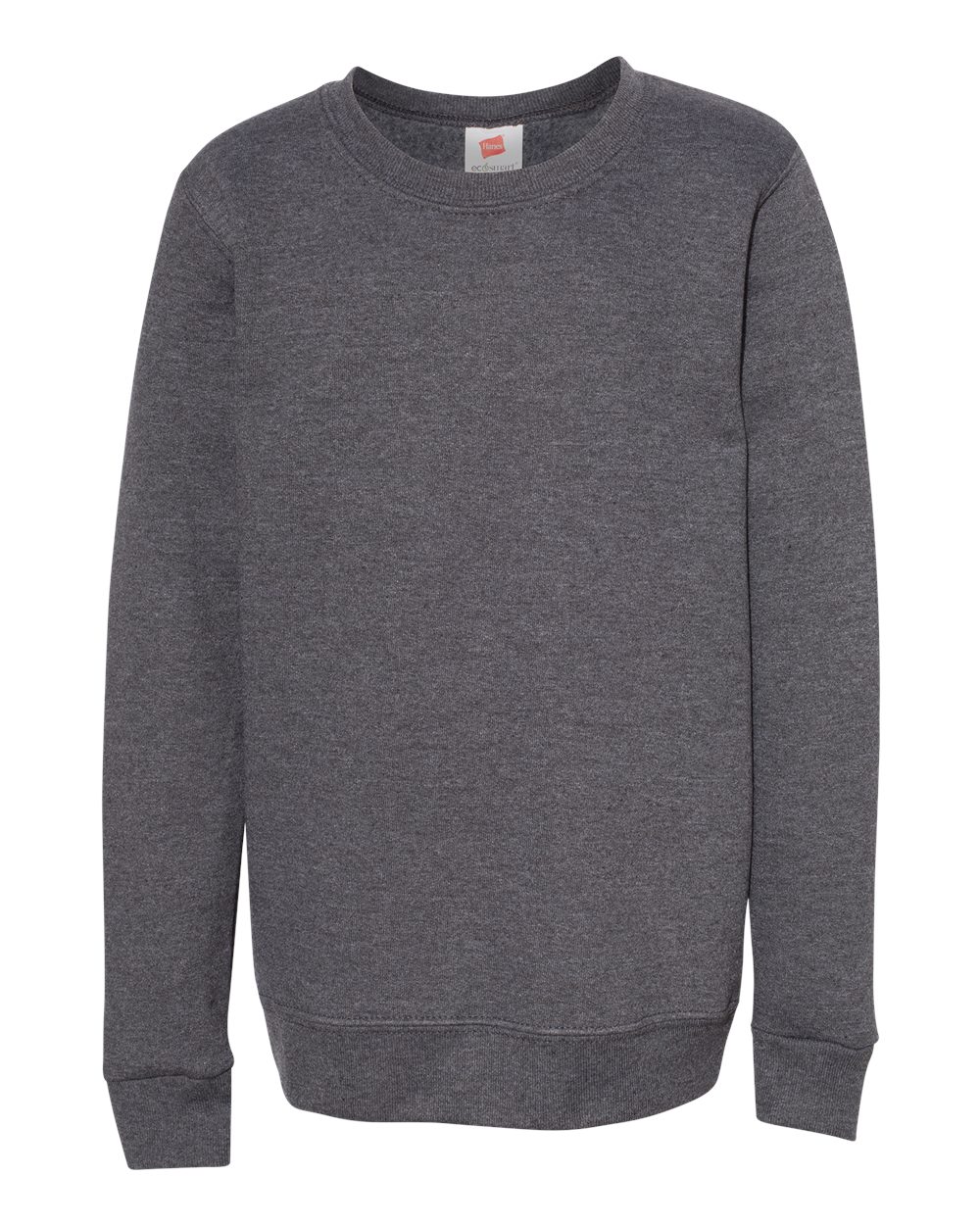 Hanes P360 - Youth EcoSmart® Crewneck Sweatshirt — Charcoal Heather (flat)