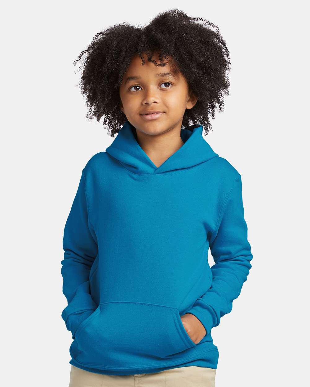 Hanes P473 - Youth EcoSmart® Hooded Sweatshirt — Teal
