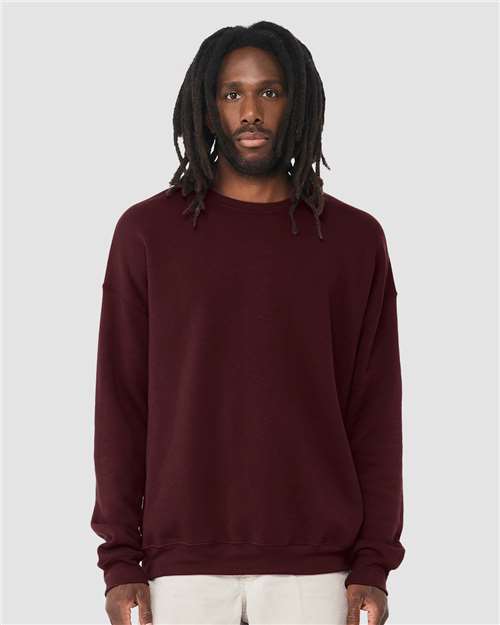 BELLA + CANVAS 3945 - Unisex Sponge Fleece Drop Shoulder Crewneck Sweatshirt - Maroon
