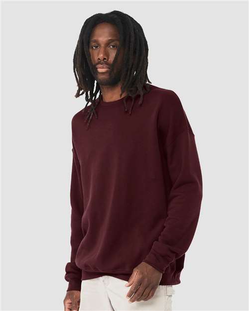 BELLA + CANVAS 3945 - Unisex Sponge Fleece Drop Shoulder Crewneck Sweatshirt - Maroon