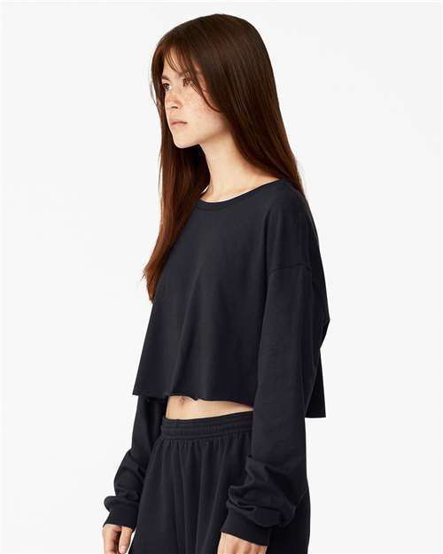 BELLA + CANVAS 6501 - Women's FWD Fashion Crop Long Sleeve Tee - Black