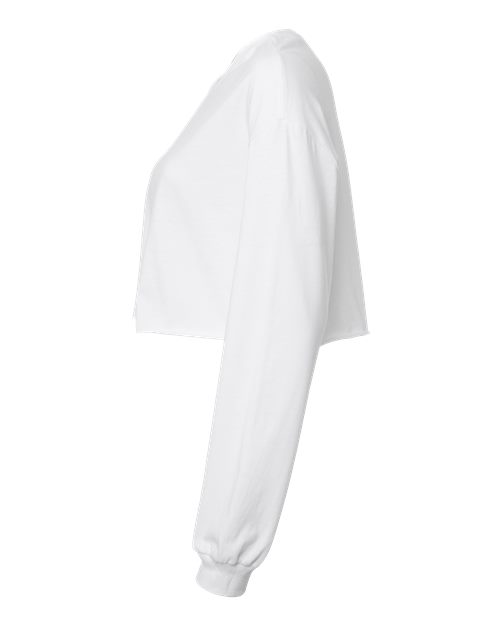 BELLA + CANVAS 6501 - Women's FWD Fashion Crop Long Sleeve Tee - White