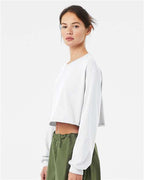 BELLA + CANVAS 6501 - Women's FWD Fashion Crop Long Sleeve Tee - White