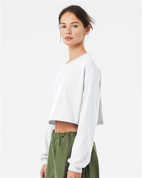 BELLA + CANVAS 6501 - Women's FWD Fashion Crop Long Sleeve Tee - White
