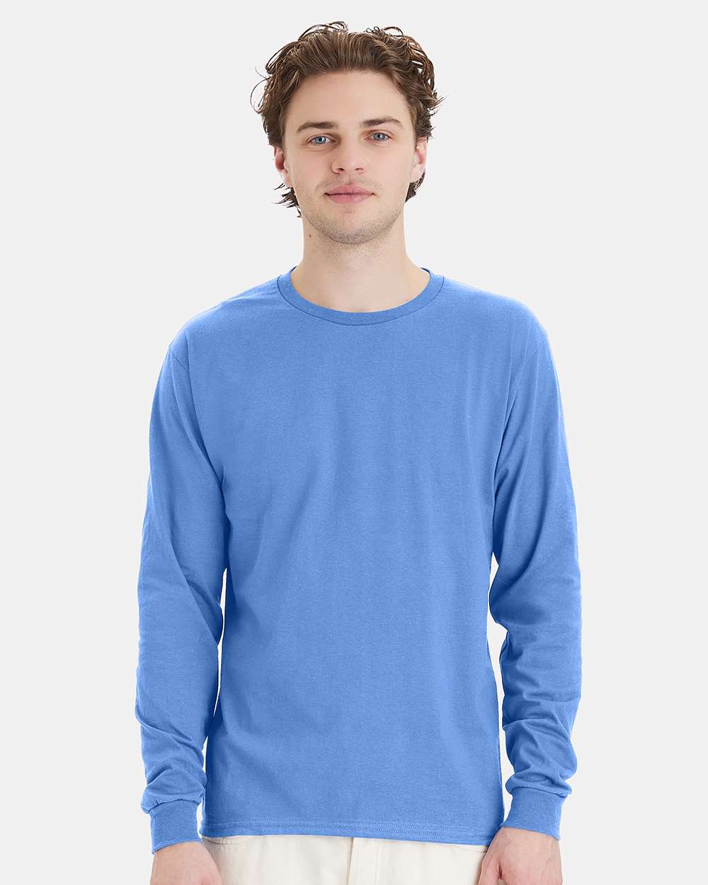 Hanes 5286 - Essential-T Long Sleeve T-Shirt — Carolina Blue