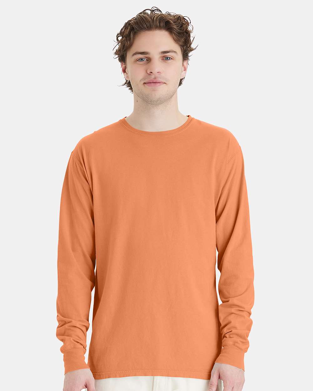 ComfortWash by Hanes GDH200 - Unisex Garment-Dyed Long Sleeve T-Shirt — Horizon Orange