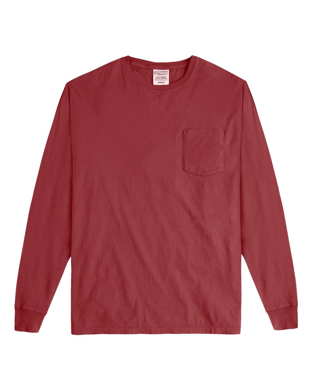 ComfortWash by Hanes GDH250 - Unisex Garment-Dyed Long Sleeve T-Shirt With a Pocket — Cayenne (flat)