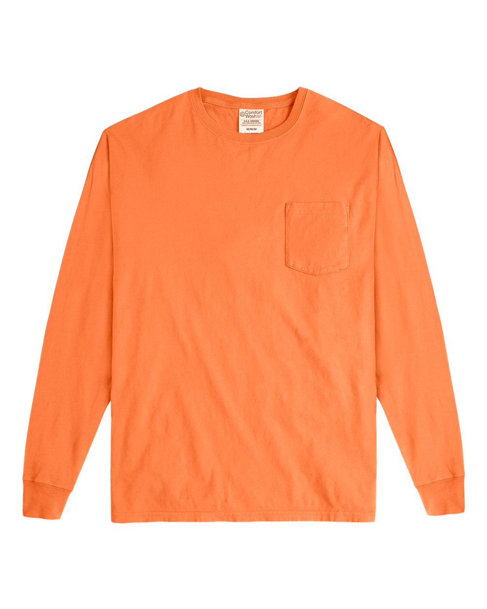 ComfortWash by Hanes GDH250 - Unisex Garment-Dyed Long Sleeve T-Shirt With a Pocket — Horizon Orange (flat)