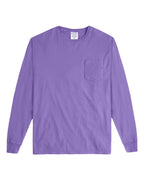ComfortWash by Hanes GDH250 - Unisex Garment-Dyed Long Sleeve T-Shirt With a Pocket — Lavender (flat)
