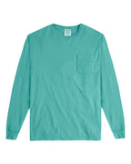 ComfortWash by Hanes GDH250 - Unisex Garment-Dyed Long Sleeve T-Shirt With a Pocket — Spanish Moss (flat)