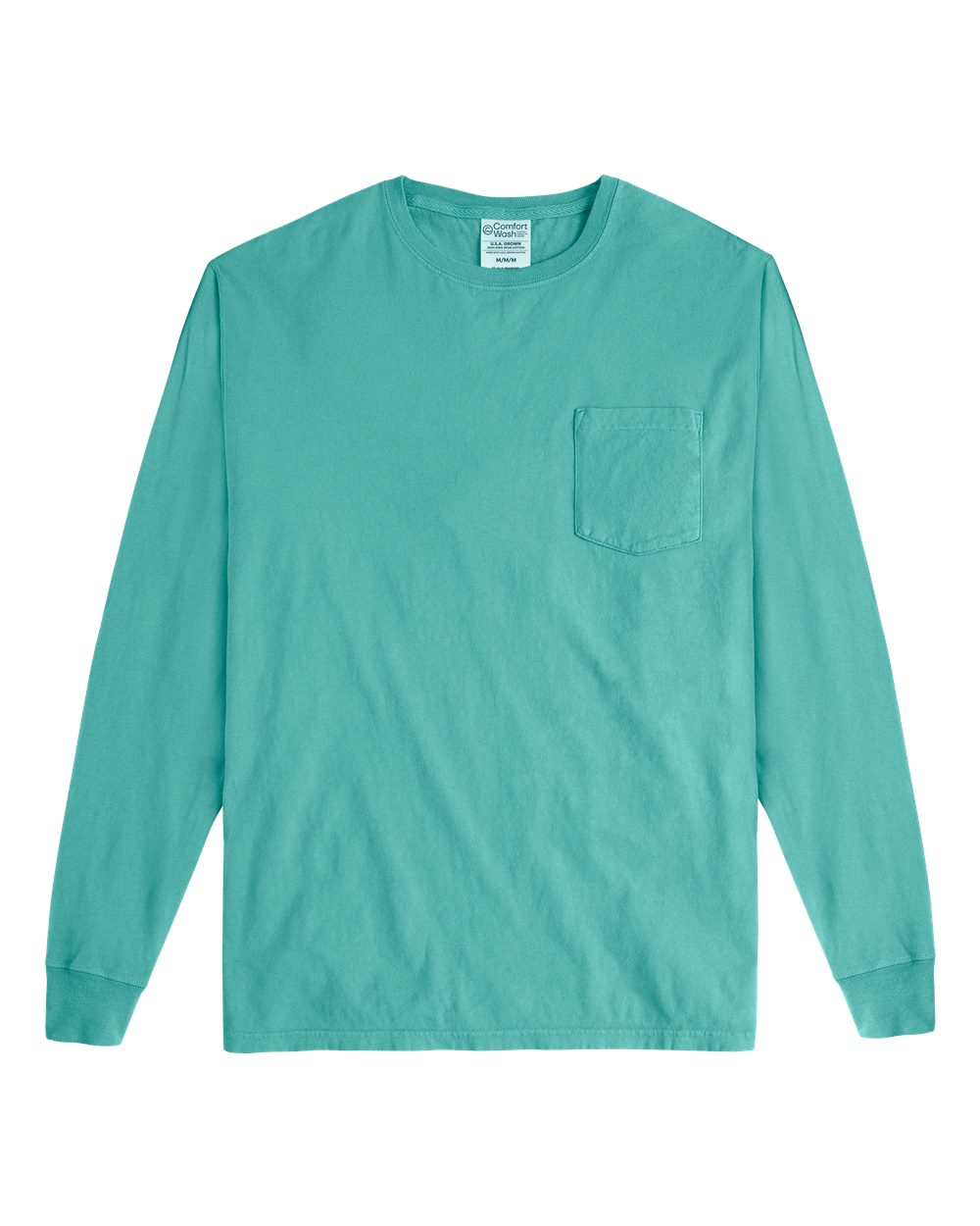 ComfortWash by Hanes GDH250 - Unisex Garment-Dyed Long Sleeve T-Shirt With a Pocket — Spanish Moss (flat)