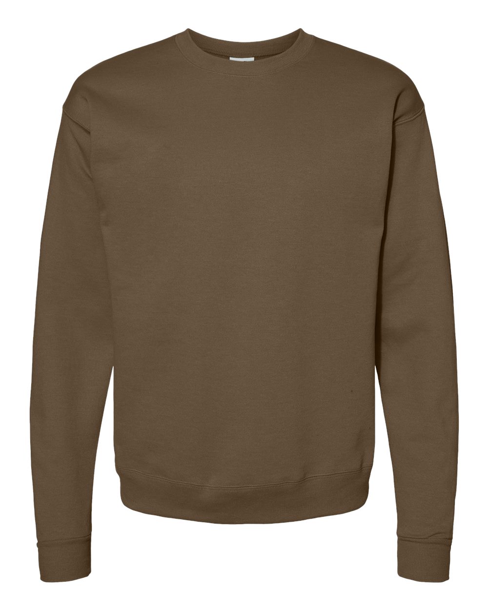 Hanes P160 - Unisex EcoSmart® Crewneck Sweatshirt — Army Brown (flat)