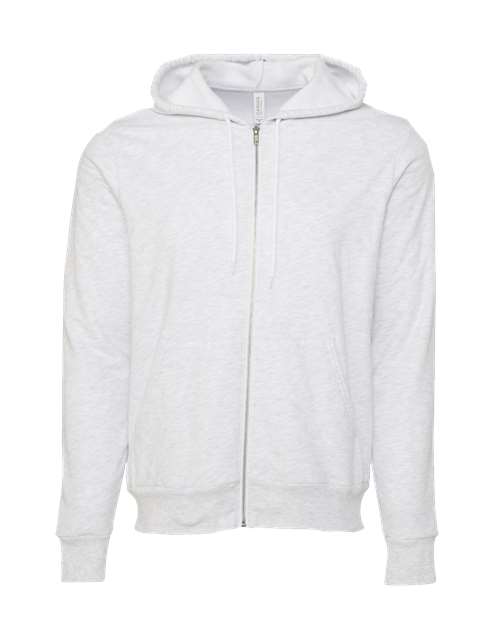 BELLA + CANVAS 3739 - Unisex Sponge Fleece Full-Zip Hoodie Sweatshirt - Ash