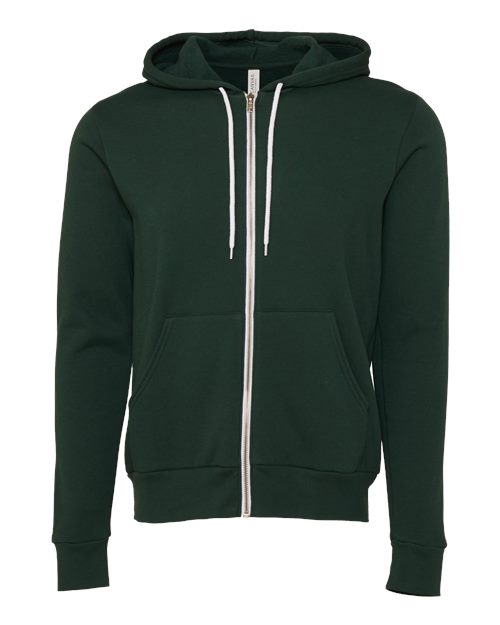 BELLA + CANVAS 3739 - Unisex Sponge Fleece Full-Zip Hoodie Sweatshirt - Forest