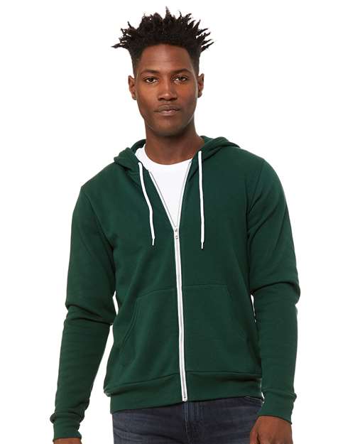 BELLA + CANVAS 3739 - Unisex Sponge Fleece Full-Zip Hoodie Sweatshirt - Forest