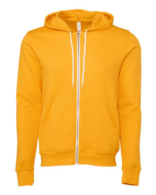 BELLA + CANVAS 3739 - Unisex Sponge Fleece Full-Zip Hoodie Sweatshirt - Gold