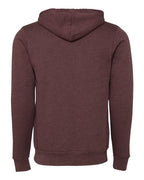 BELLA + CANVAS 3739 - Unisex Sponge Fleece Full-Zip Hoodie Sweatshirt - Heather Maroon