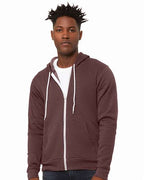 BELLA + CANVAS 3739 - Unisex Sponge Fleece Full-Zip Hoodie Sweatshirt - Heather Maroon
