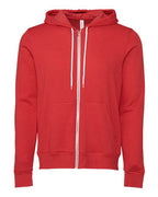 BELLA + CANVAS 3739 - Unisex Sponge Fleece Full-Zip Hoodie Sweatshirt - Heather Red