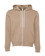 BELLA + CANVAS 3739 - Unisex Sponge Fleece Full-Zip Hoodie Sweatshirt - Tan