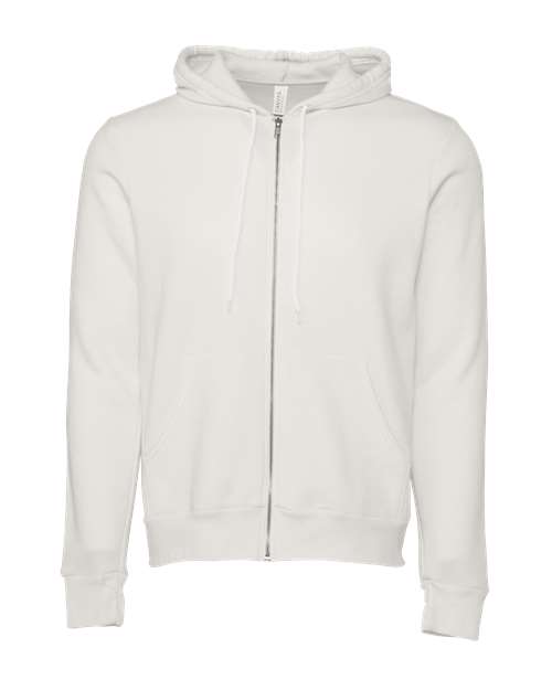 BELLA + CANVAS 3739 - Unisex Sponge Fleece Full-Zip Hoodie Sweatshirt - Vintage White
