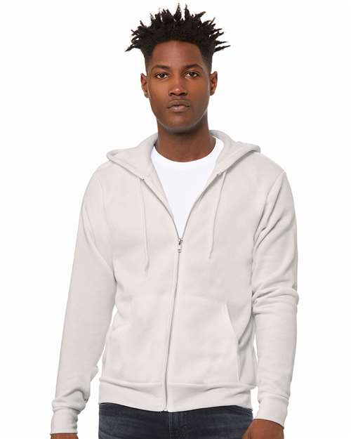 BELLA + CANVAS 3739 - Unisex Sponge Fleece Full-Zip Hoodie Sweatshirt - Vintage White