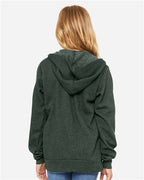 BELLA + CANVAS 3739Y - Youth Sponge Fleece Full-Zip Hoodie Sweatshirt - Heather Forest