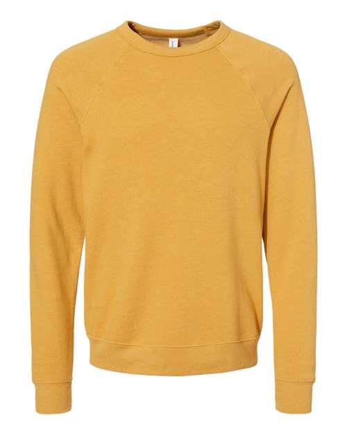 BELLA + CANVAS 3901 - Unisex Sponge Fleece Raglan Crewneck Sweatshirt - Heather Mustard