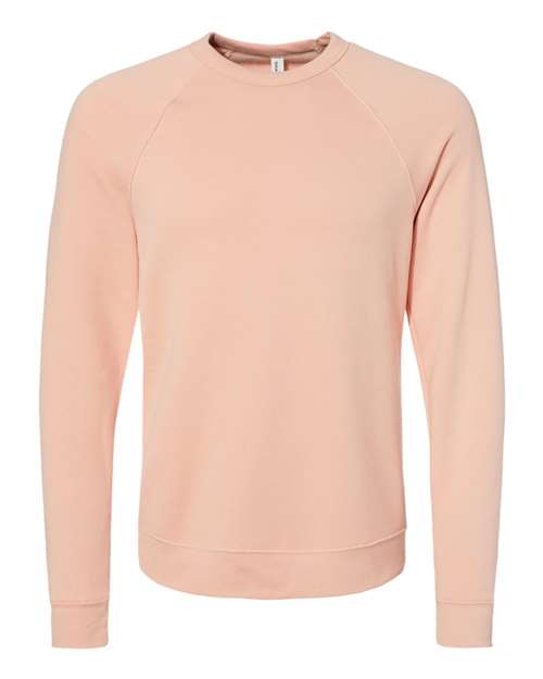 BELLA + CANVAS 3901 - Unisex Sponge Fleece Raglan Crewneck Sweatshirt - Peach