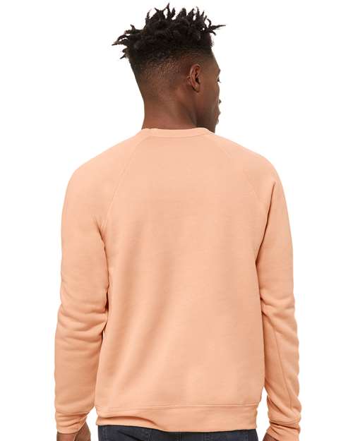 BELLA + CANVAS 3901 - Unisex Sponge Fleece Raglan Crewneck Sweatshirt - Peach