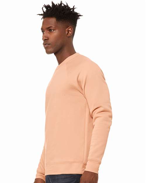 BELLA + CANVAS 3901 - Unisex Sponge Fleece Raglan Crewneck Sweatshirt - Peach