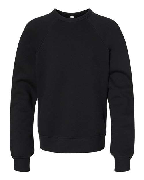 BELLA + CANVAS 3901Y - Youth Sponge Fleece Crewneck Sweatshirt - Black