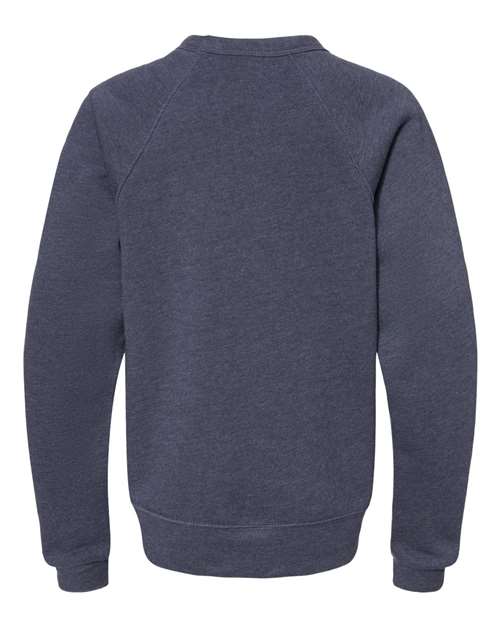 BELLA + CANVAS 3901Y - Youth Sponge Fleece Crewneck Sweatshirt - Heather Navy