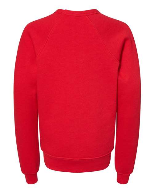 BELLA + CANVAS 3901Y - Youth Sponge Fleece Crewneck Sweatshirt - Red