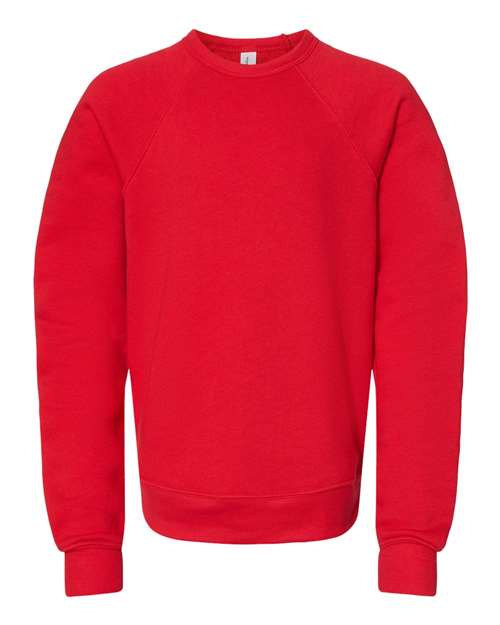 BELLA + CANVAS 3901Y - Youth Sponge Fleece Crewneck Sweatshirt - Red