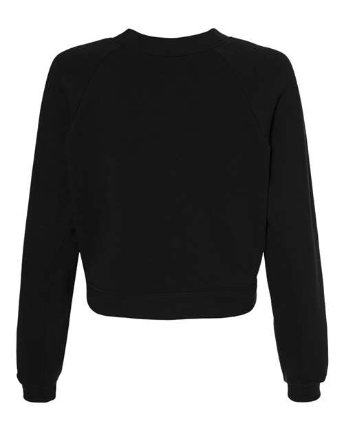 BELLA + CANVAS 7505 - Women's Crop Raglan Crewneck Sweatshirt - Black