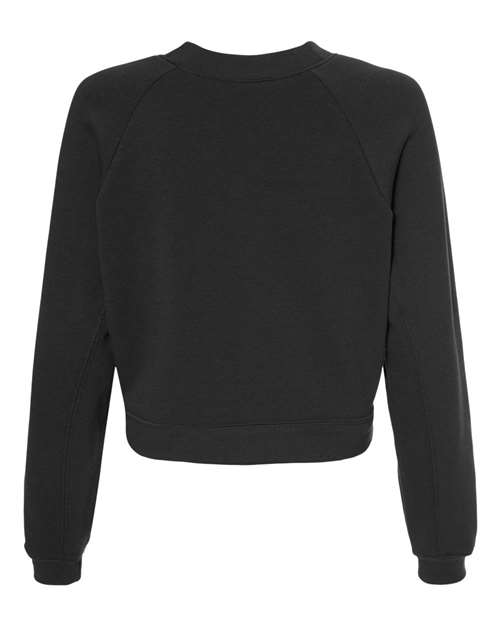 BELLA + CANVAS 7505 - Women's Crop Raglan Crewneck Sweatshirt - Dark Grey
