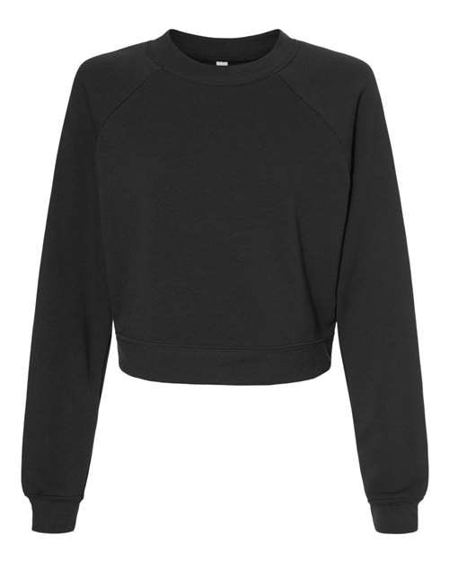 BELLA + CANVAS 7505 - Women's Crop Raglan Crewneck Sweatshirt - Dark Grey