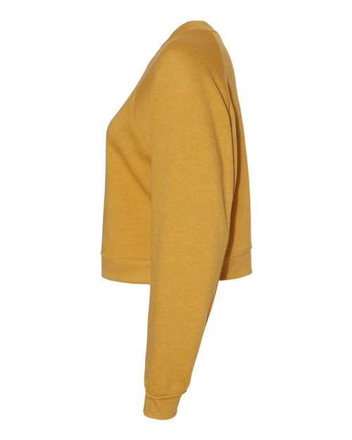 BELLA + CANVAS 7505 - Women's Crop Raglan Crewneck Sweatshirt - Heather Mustard