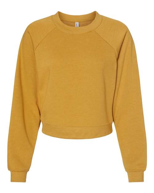 BELLA + CANVAS 7505 - Women's Crop Raglan Crewneck Sweatshirt - Heather Mustard