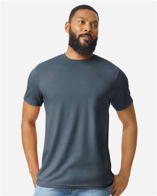 Gildan 64000CVC - Unisex Softstyle CVC T-Shirt - Steel Blue