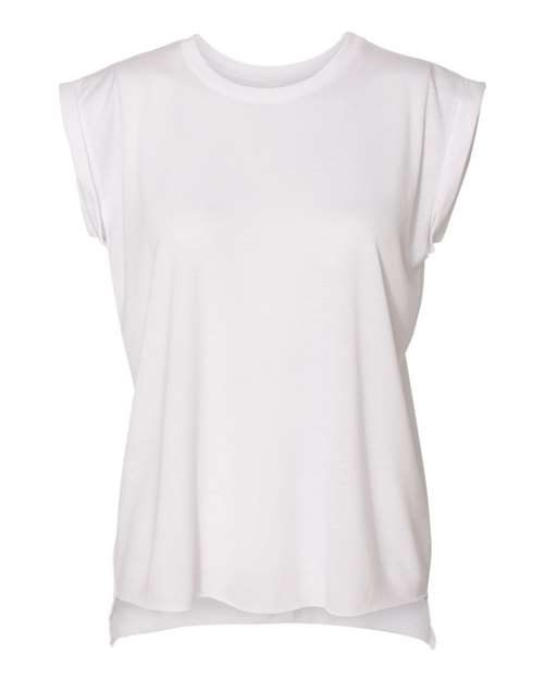 BELLA + CANVAS 8804 - Women’s Flowy Rolled Cuffs Muscle Tee BELLA + CANVAS