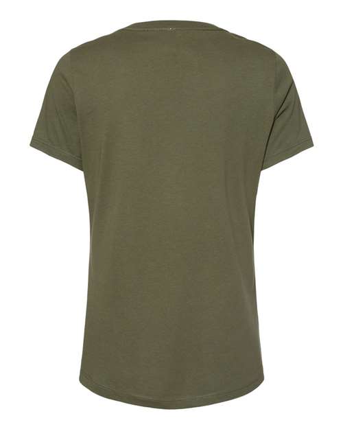 BELLA + CANVAS 6405 - Womens Relaxed Jersey V-Neck Tee - Military Green
