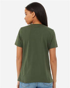 BELLA + CANVAS 6405 - Womens Relaxed Jersey V-Neck Tee - Military Green