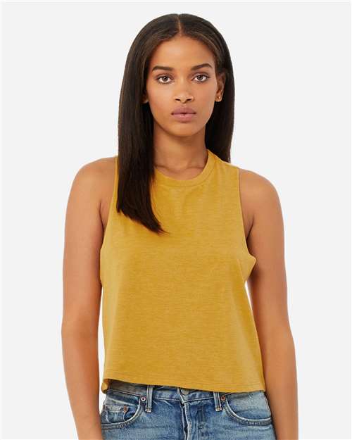 BELLA + CANVAS 6682 - Women's Racerback Crop Tank - Heather Mustard