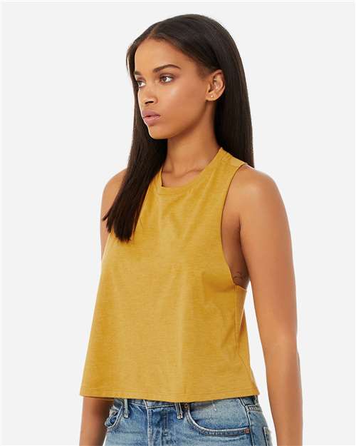 BELLA + CANVAS 6682 - Women's Racerback Crop Tank - Heather Mustard