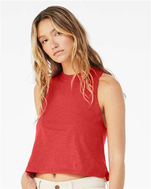 BELLA + CANVAS 6682 - Women's Racerback Crop Tank - Heather Red