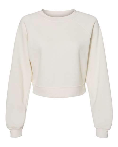 BELLA + CANVAS 7505 - Women's Crop Raglan Crewneck Sweatshirt - Vintage White